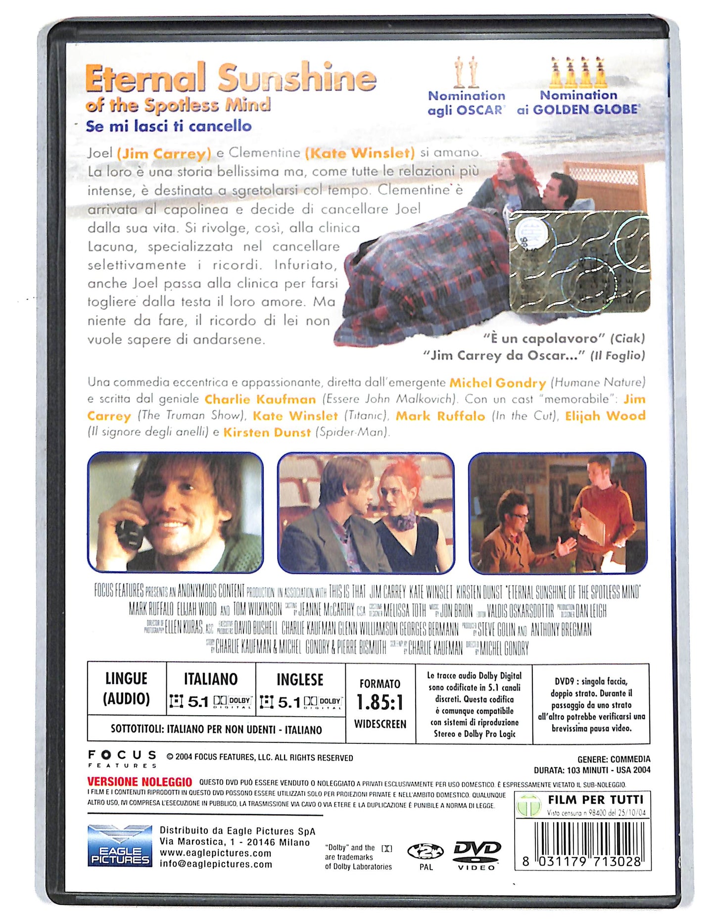 EBOND Sunshine of the Spotless Mind NOLEGGIO DVD DB803447