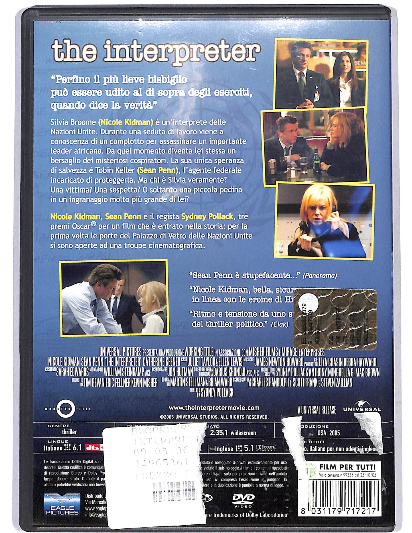 EBOND The Interpreter NOLEGGIO DVD DB805130