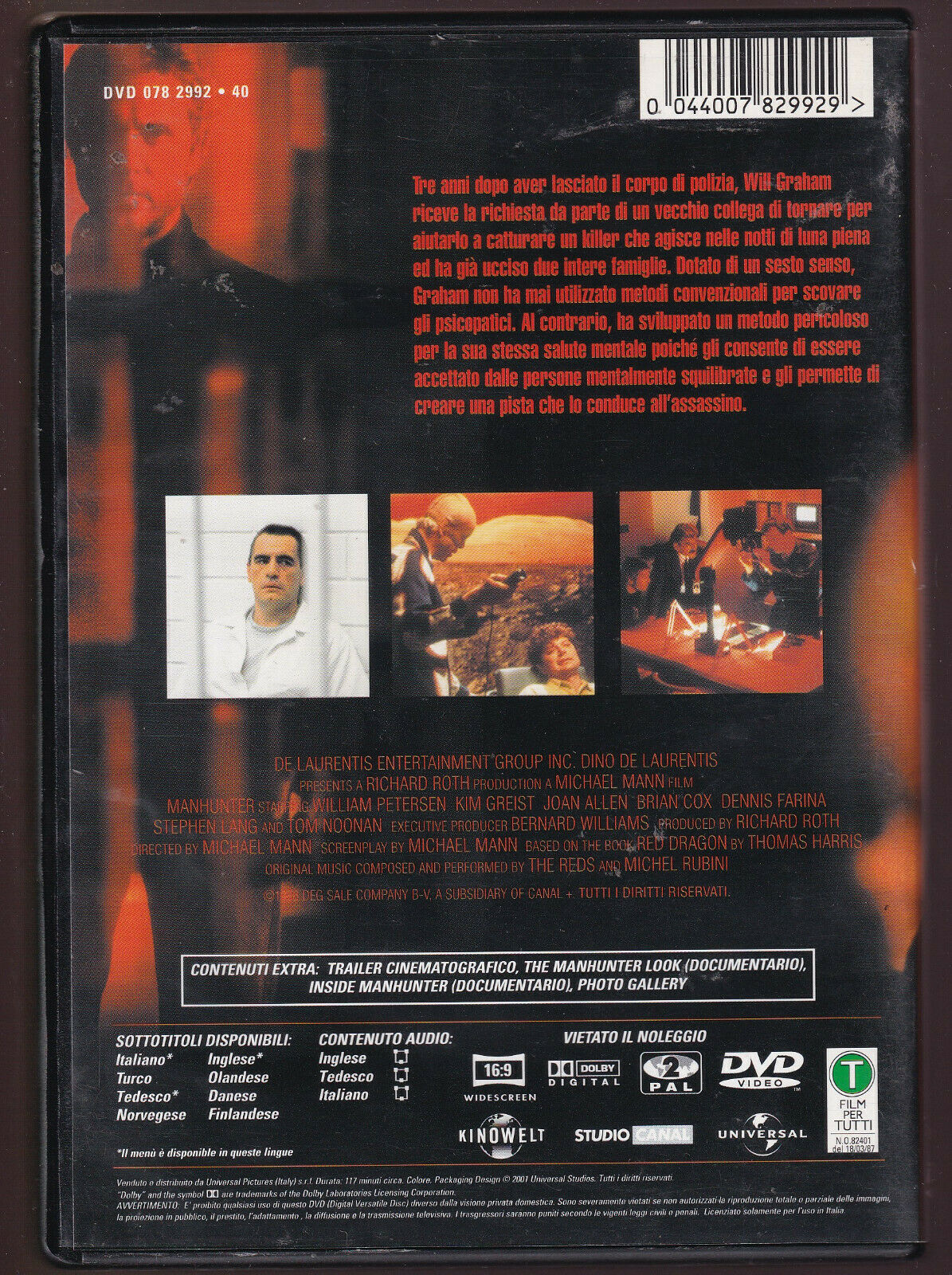 EBOND Manhunter Frammenti Di Un Omicidio NOLEGGIO DVD DB806641