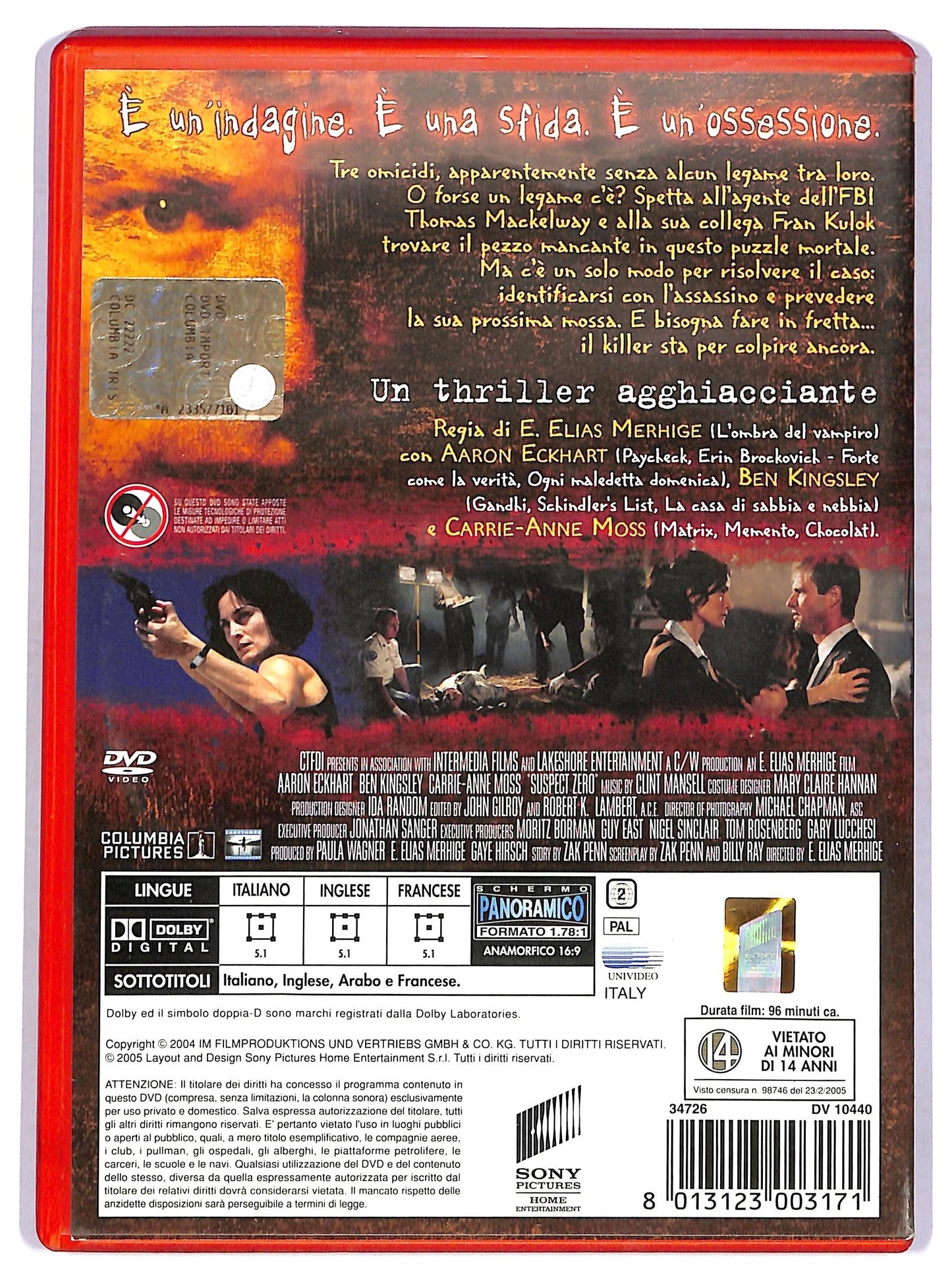 EBOND Suspect Zero Ex Noleggio DVD DB807818