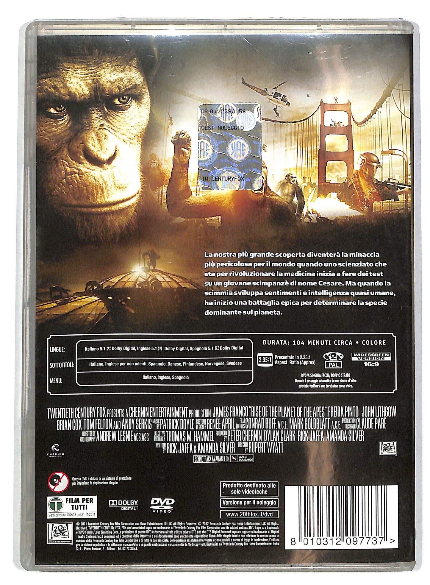 EBOND L'alba del pianeta delle scimmie Noleggio NOLEGGIO DVD DB809604
