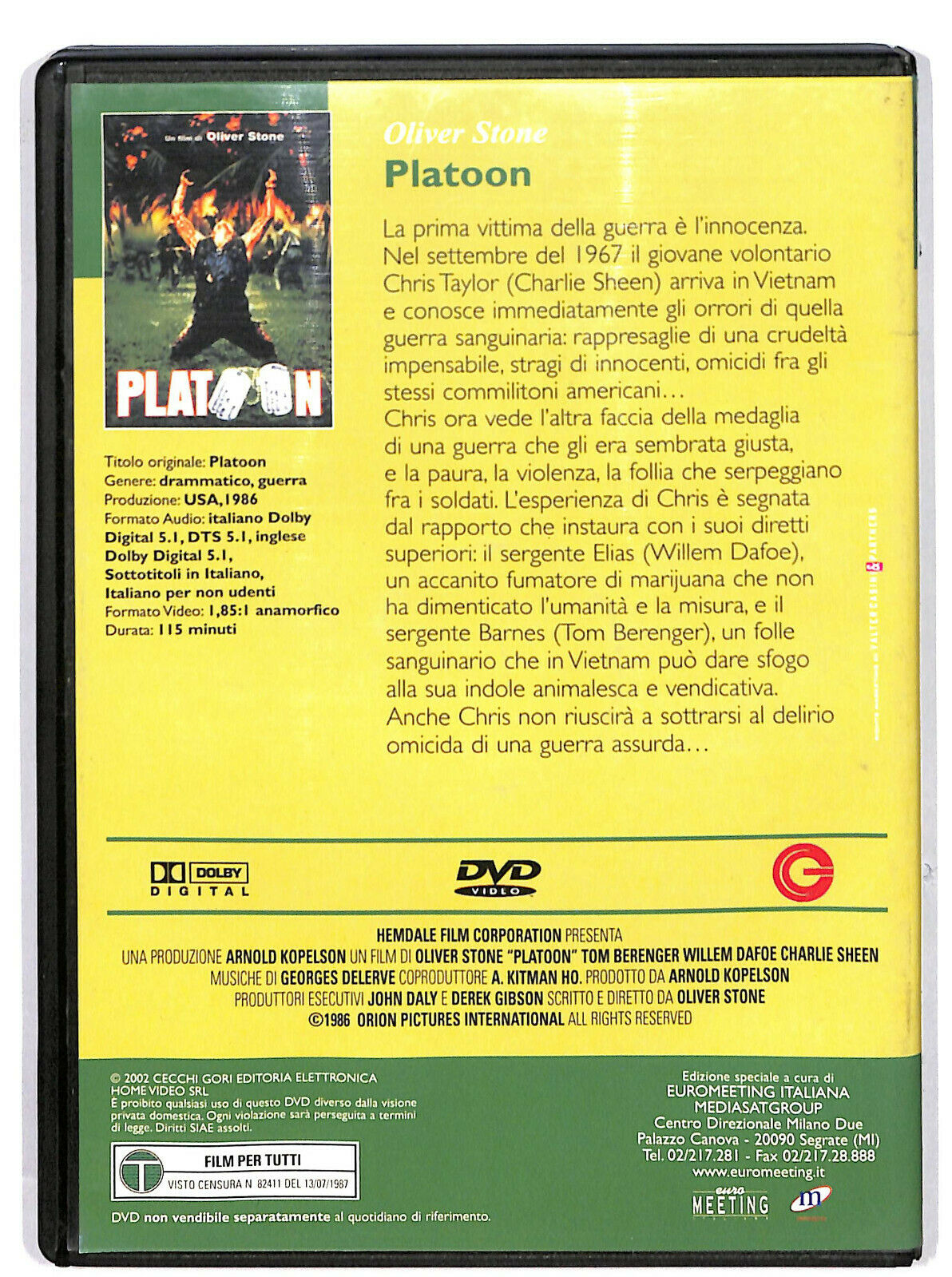 EBOND Platoon Editoriale DVD DB810123