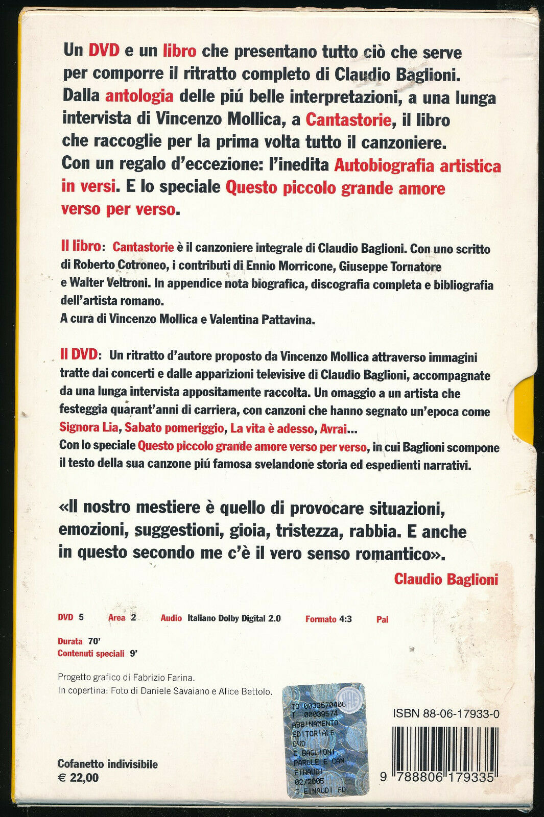 EBOND Claudio Baglioni. Parole e Canzoni +DVD DB810837