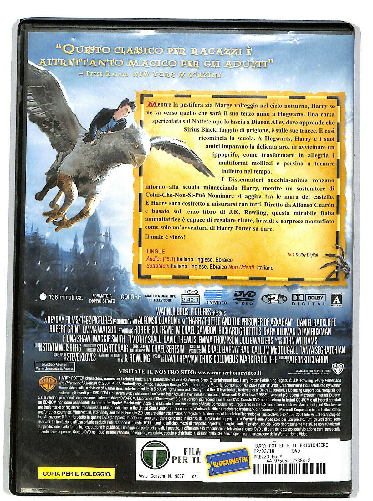 EBOND Harry Potter e Il Prigioniero Di Azkaban  Ex Noleggio DVD DB811110