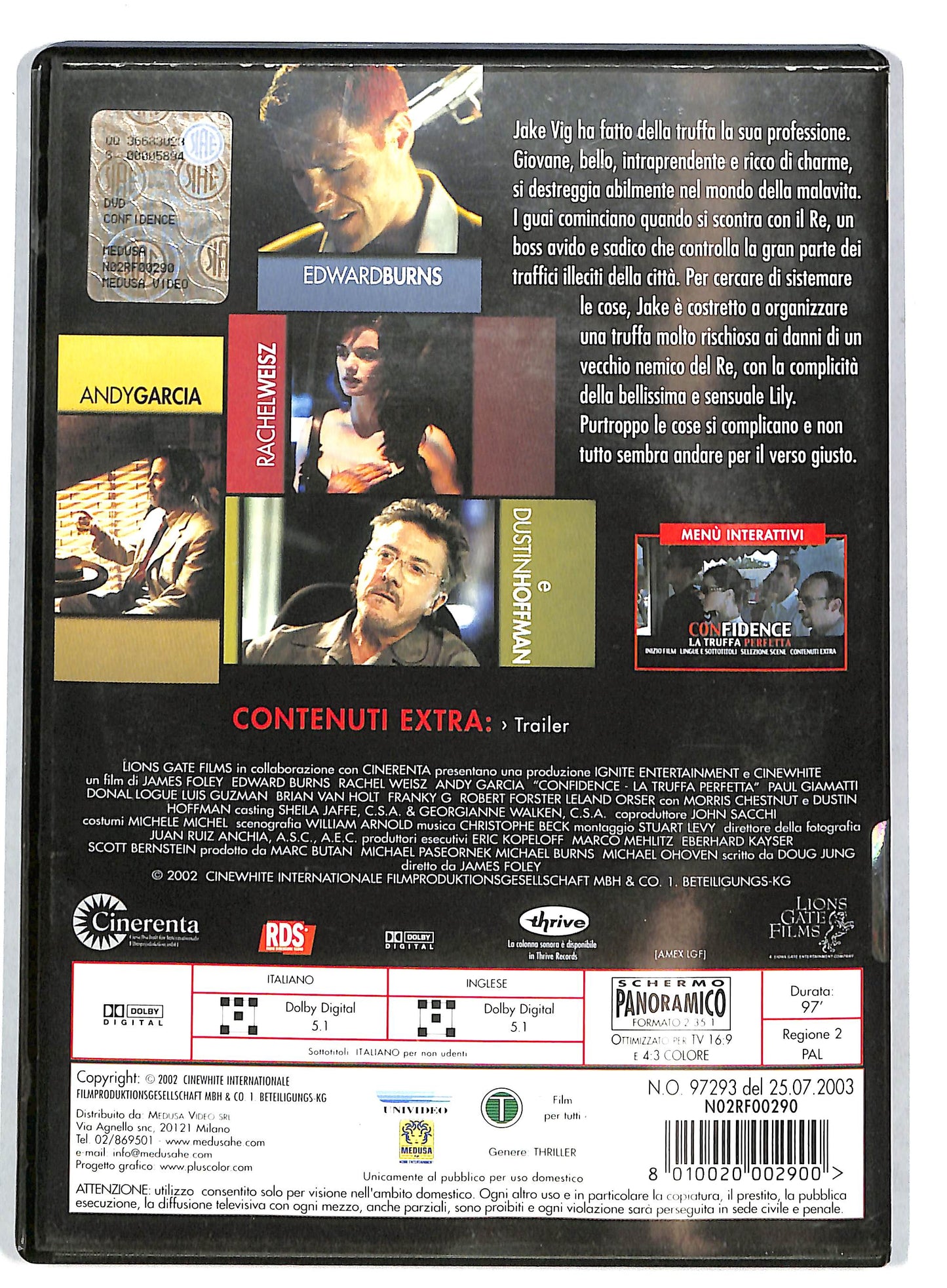 EBOND Confidence  La truffa perfetta NOLEGGIO DVD DB811504