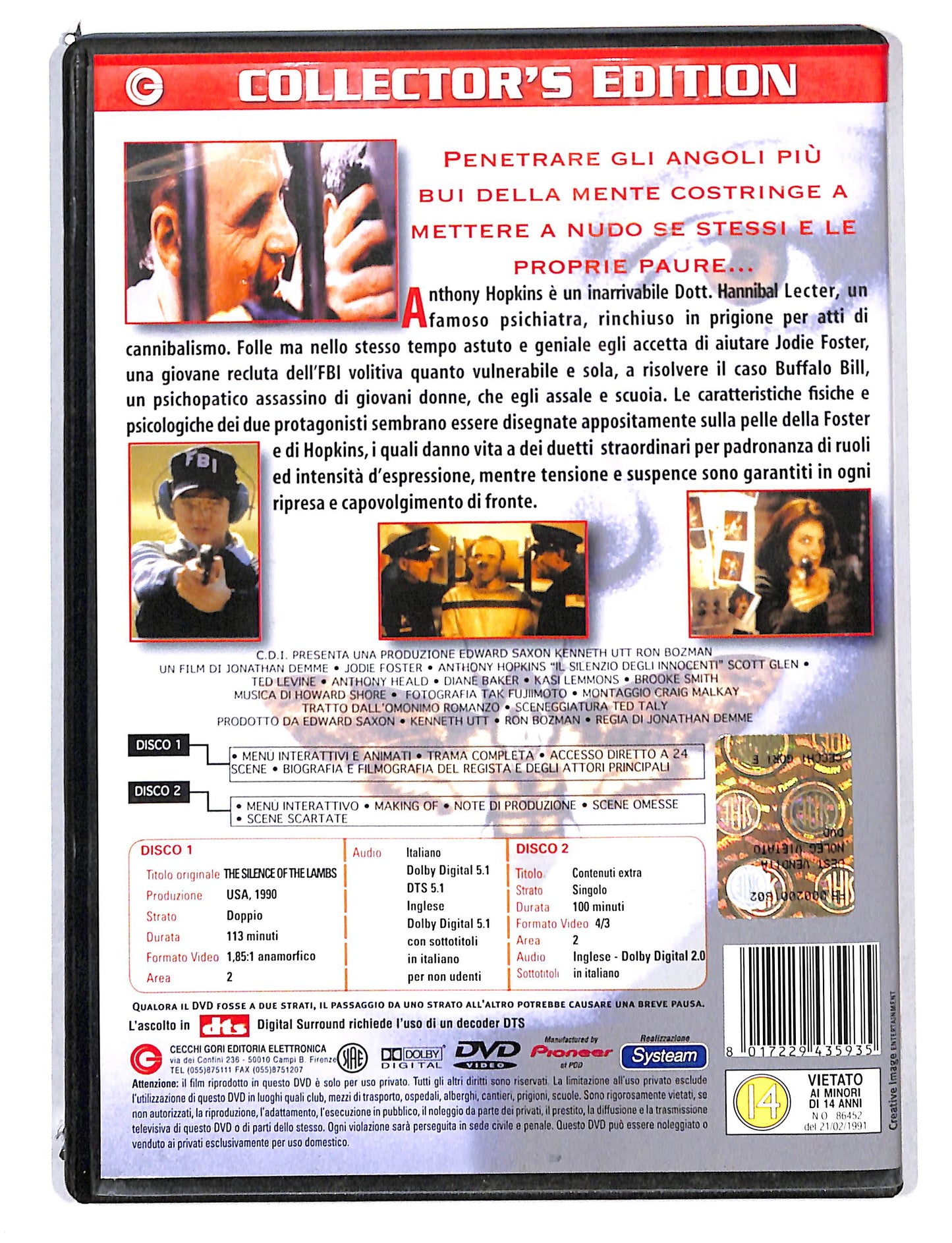 EBOND Il silenzio degli innocenti DVD DB811928