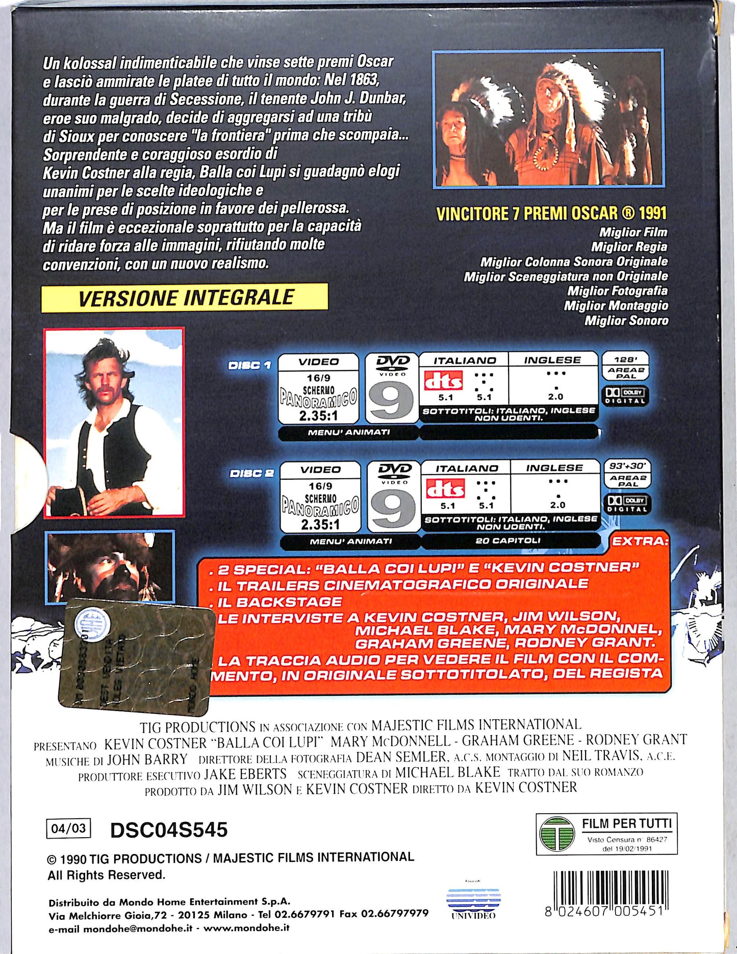 EBOND Balla coi lupi 2 dischi EDIZIONE SPECIALE DVD DB811958