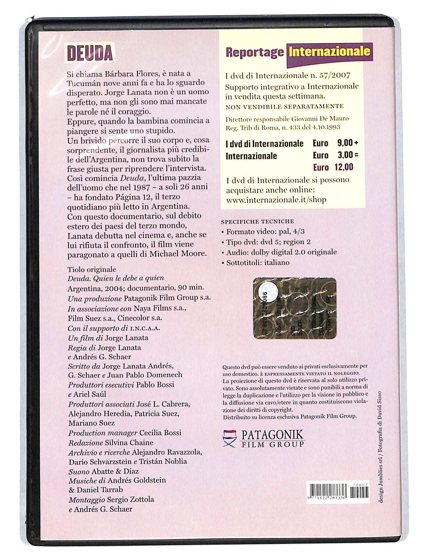 EBOND Deuda Reportage internazionale EDITORIALE DVD DB812918