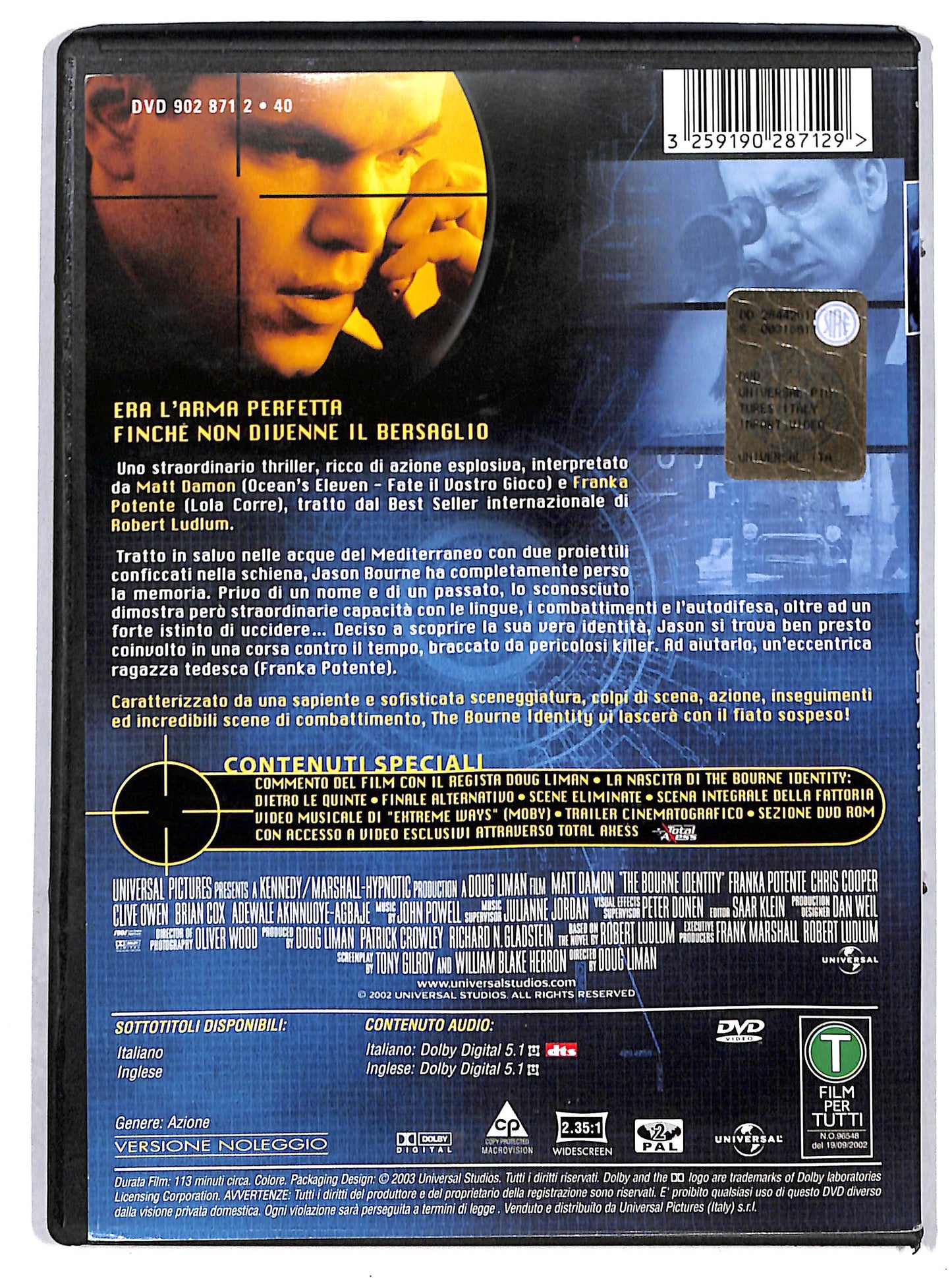 EBOND THE BOURNE IDENTITY NOLEGGIO DVD DB814652