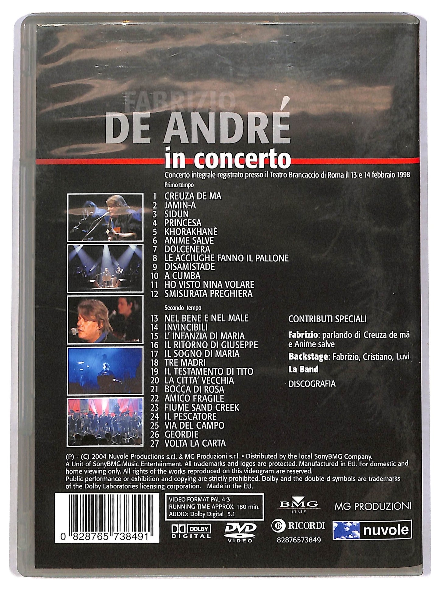 EBOND Fabrizio d'andre' in concerto DVD DB814737