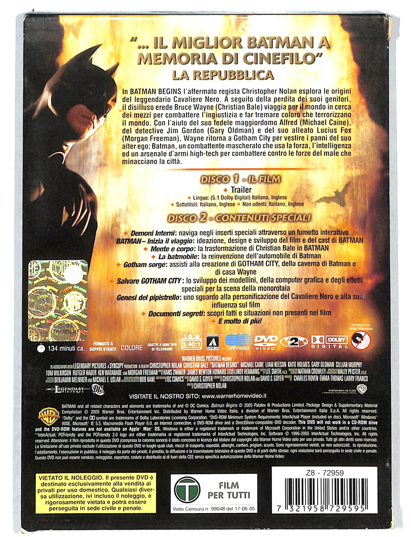 EBOND Batman Begins EDIZIONE SPECIALE due dischi DVD DB814761