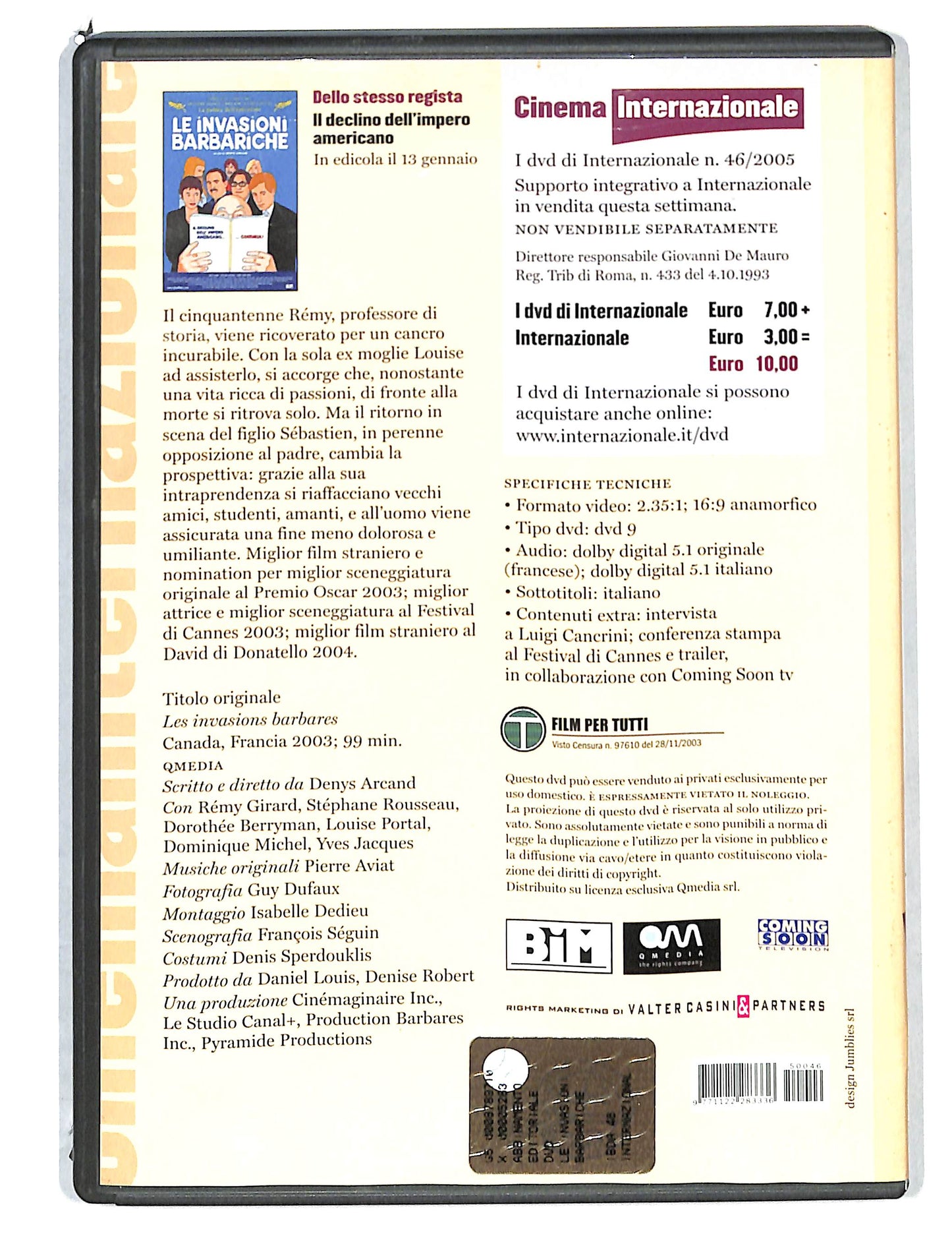 EBOND Le Invasioni barbariche EDITORIALE DVD DB814763