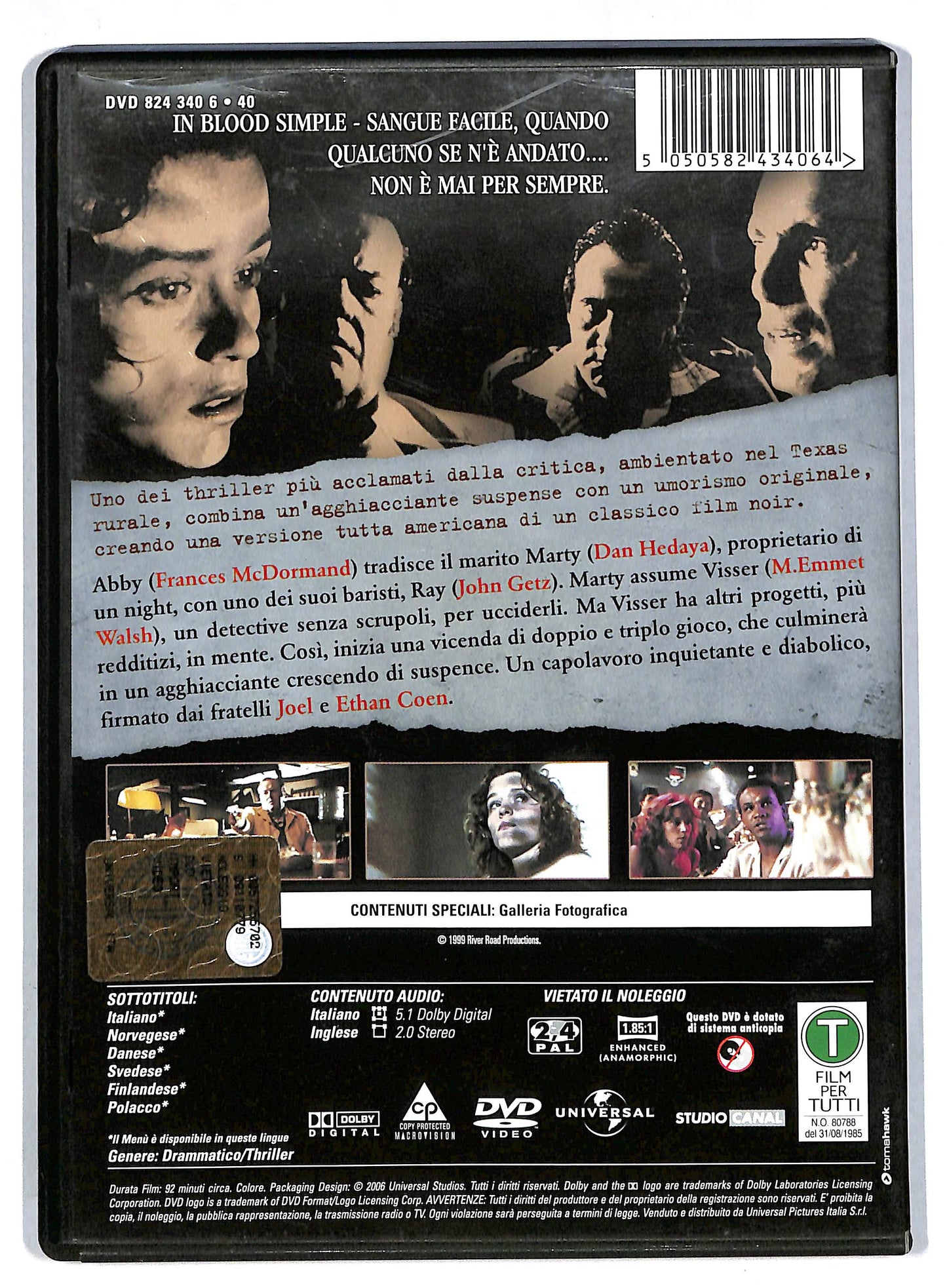 EBOND Blood Simple - Sangue facile DVD DB815456