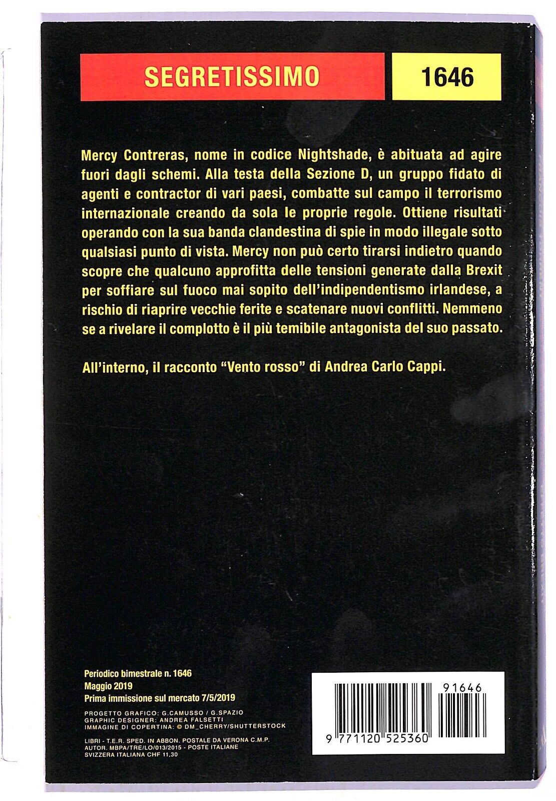EBOND Segretissimo 1646 Francois Torrent Agente Nightshade Libro LI003256