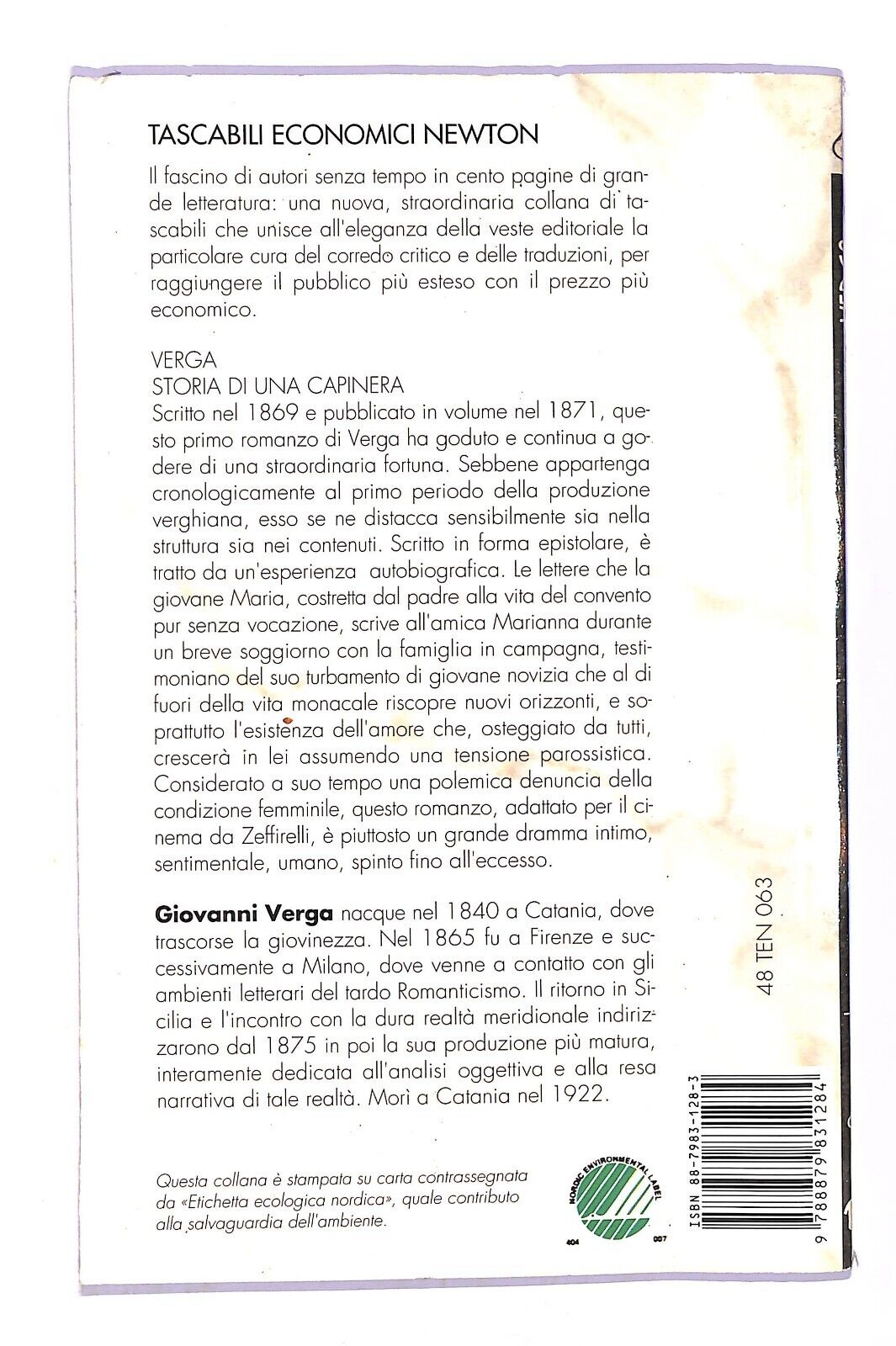 EBOND Storia Di Una Capinera Libro LI003364