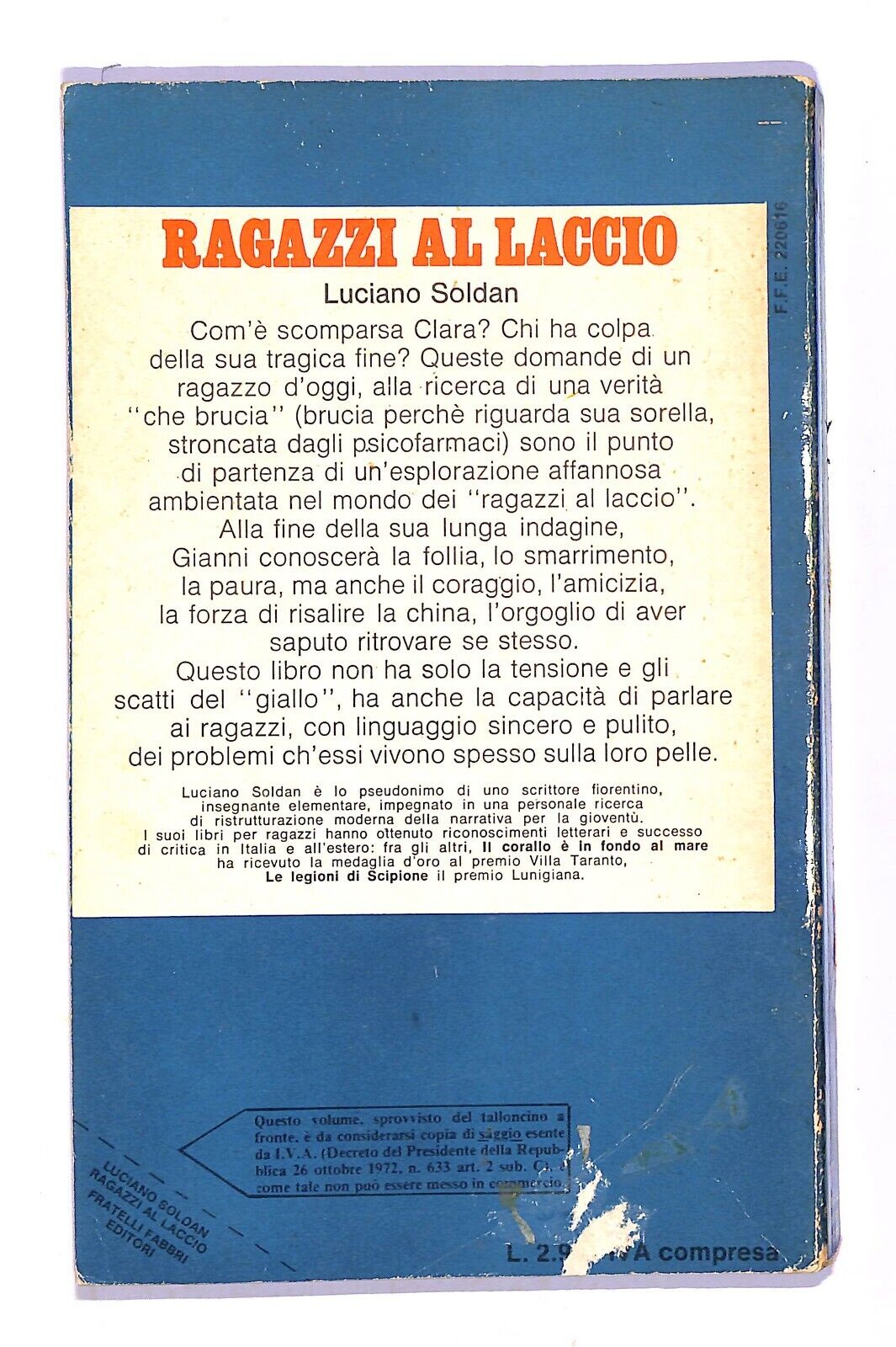 EBOND Ragazzi Al Laccio di SOLDAN Luciano Libro LI003417