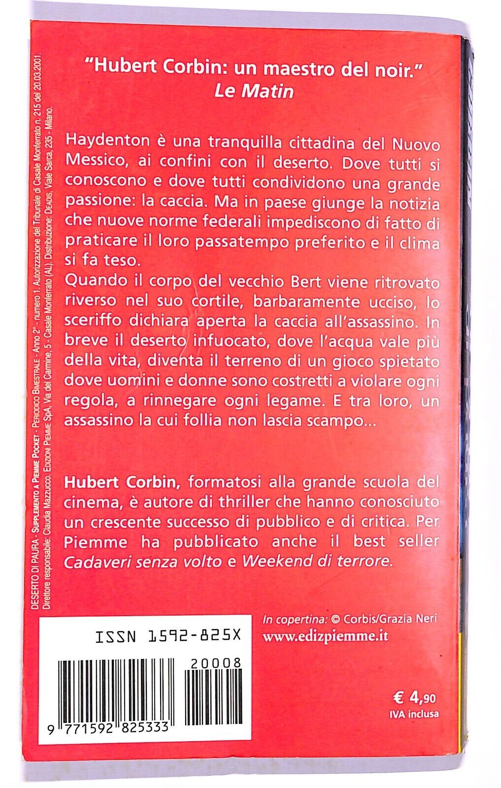 EBOND Deserto Di Paura Hubert Corbin Libro LI003501