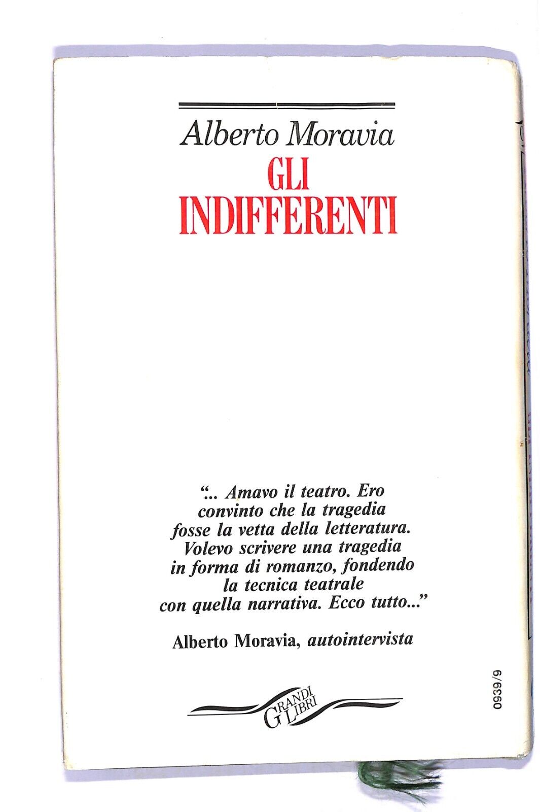 EBOND Alberto Moravia Gli IndifferentiLi004604 Libro LI004615
