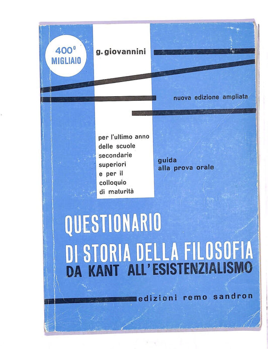 EBOND Questionario Di Storia Della Filosofia Libro LI004905