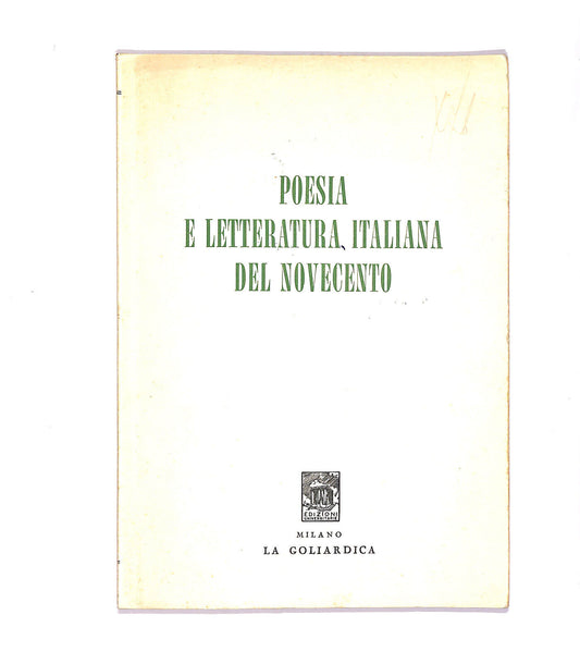 EBOND Poesia e Letteratura Italiana Del Novecento Libro LI006115