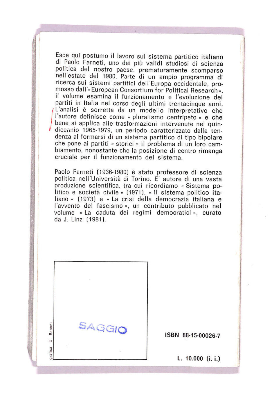 EBOND Il Sistema Dei Partiti In Italia Libro LI006609
