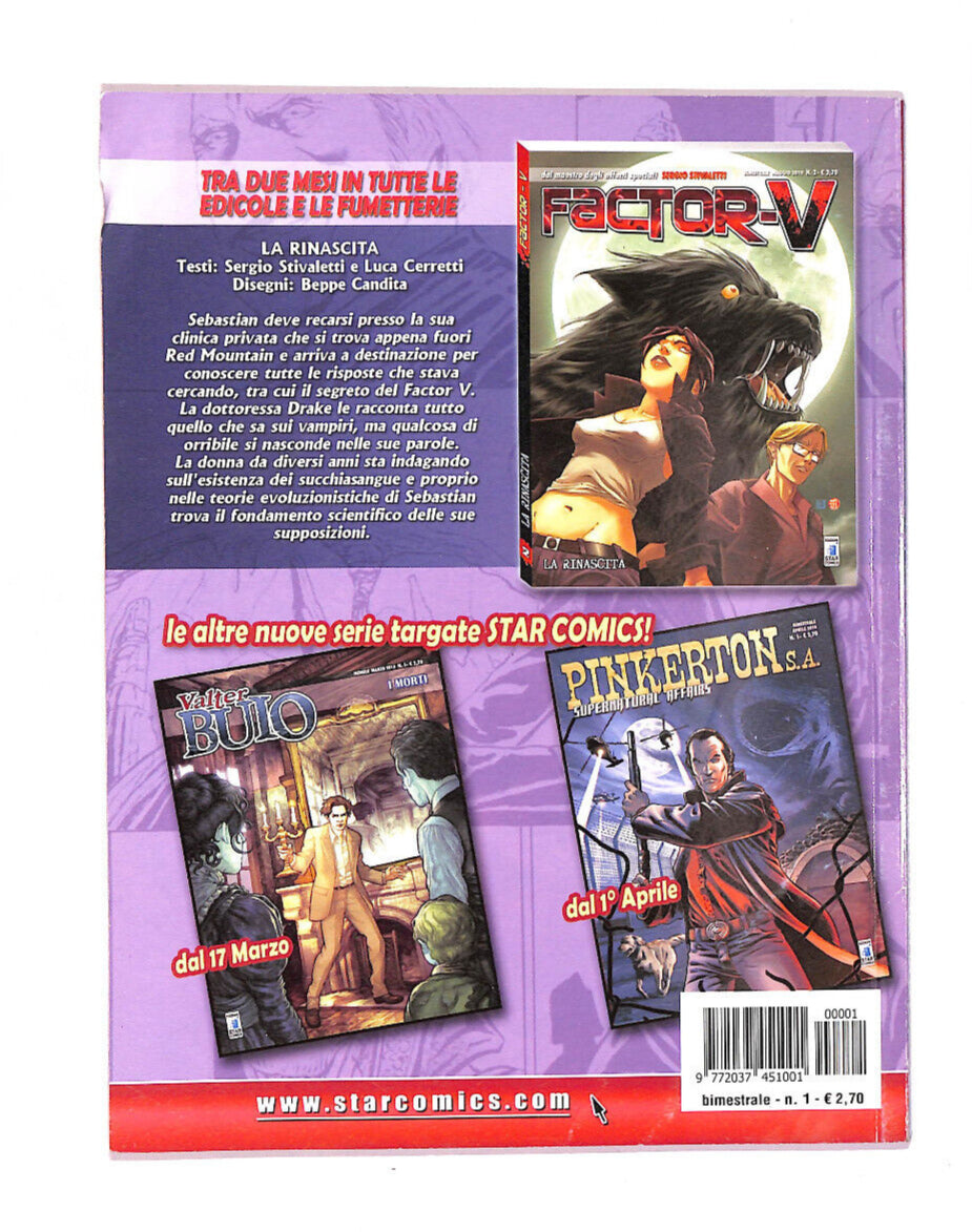 EBOND Factor-v N1 L'inconfutabile Verita Sui Vampiri Libro LI009563