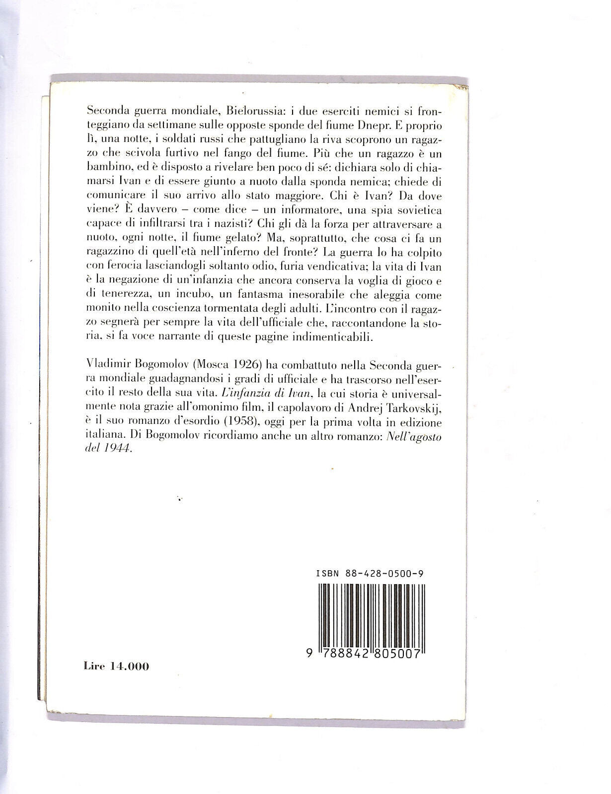 EBOND L'infanzia Di Ivan Libro LI009807