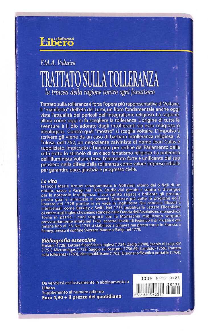EBOND Trattato Sulla Tolleranza La Biblioteca Di Libero n 4 Libro LI011109