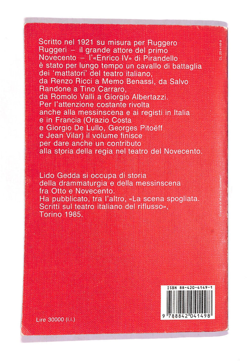 EBOND Recitare L'enrico Iv Di Pirandello Libro LI011710