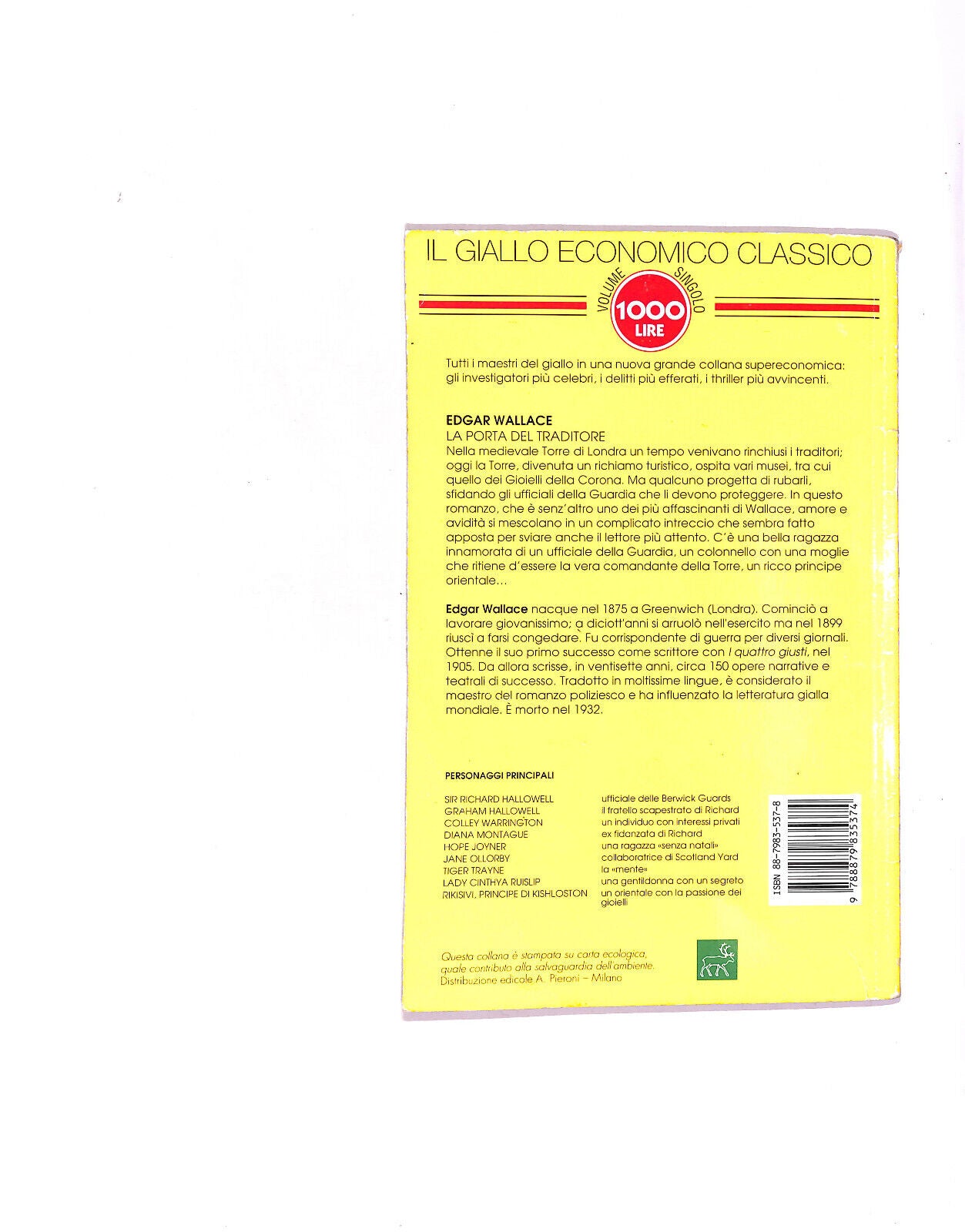 EBOND La Porta Del Traditore Edgar Wallace Il Giallo Economico Libro LI011806