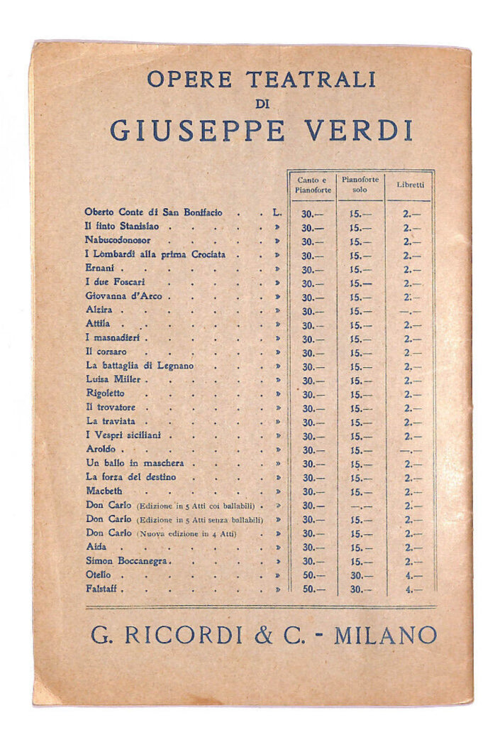 EBOND Un Ballo In Maschera Libro LI013022