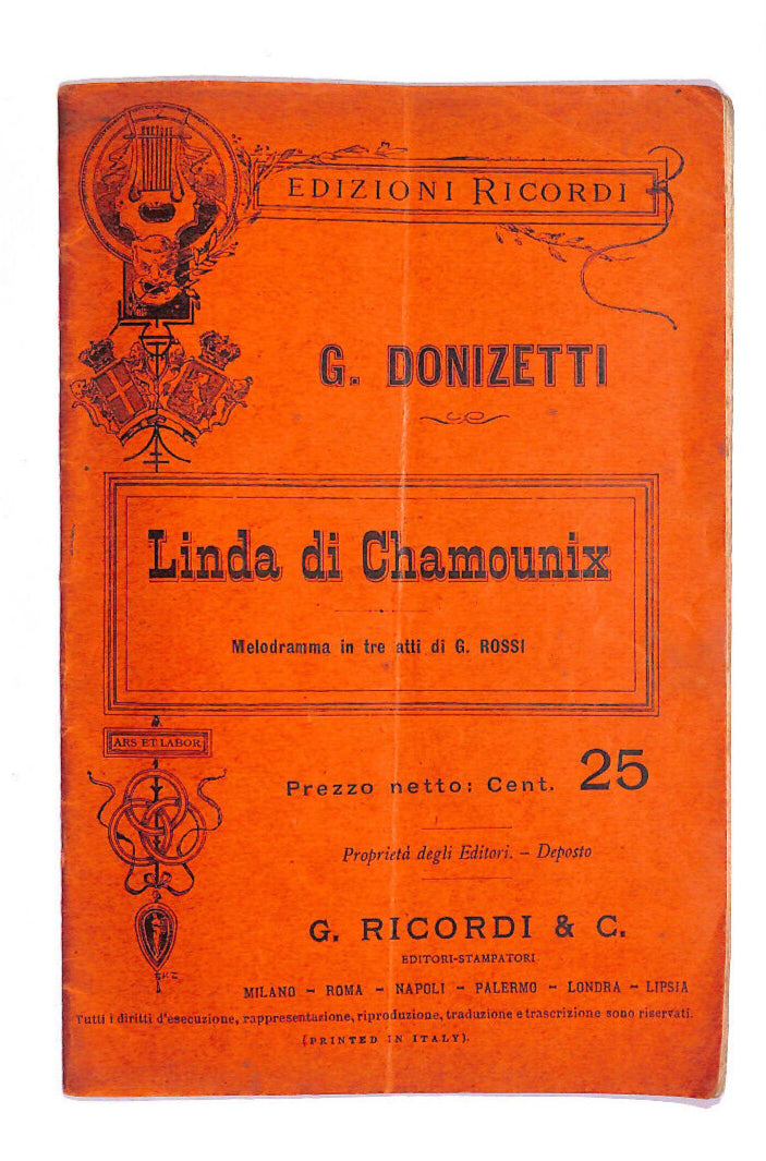 EBOND Linda Di Chamounix Edizioni Ricordi Libro LI013024