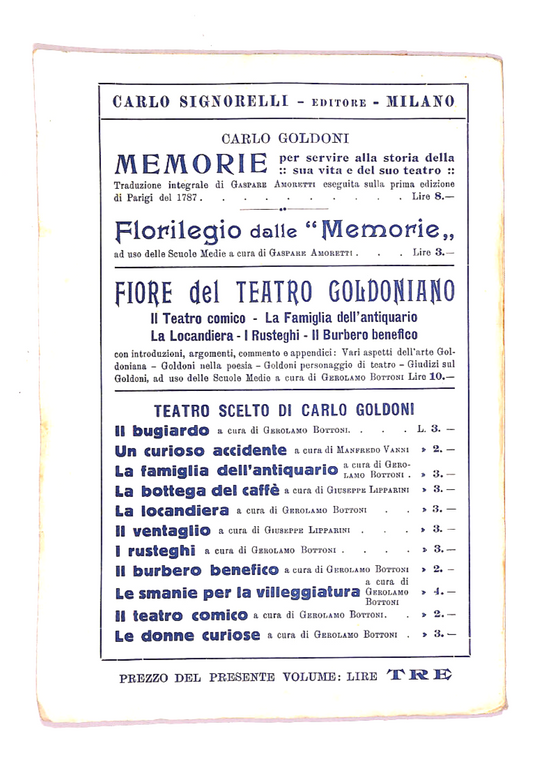 EBOND La Famiglia Dell'antiquario Di Carlo Goldoni Libro LI013512