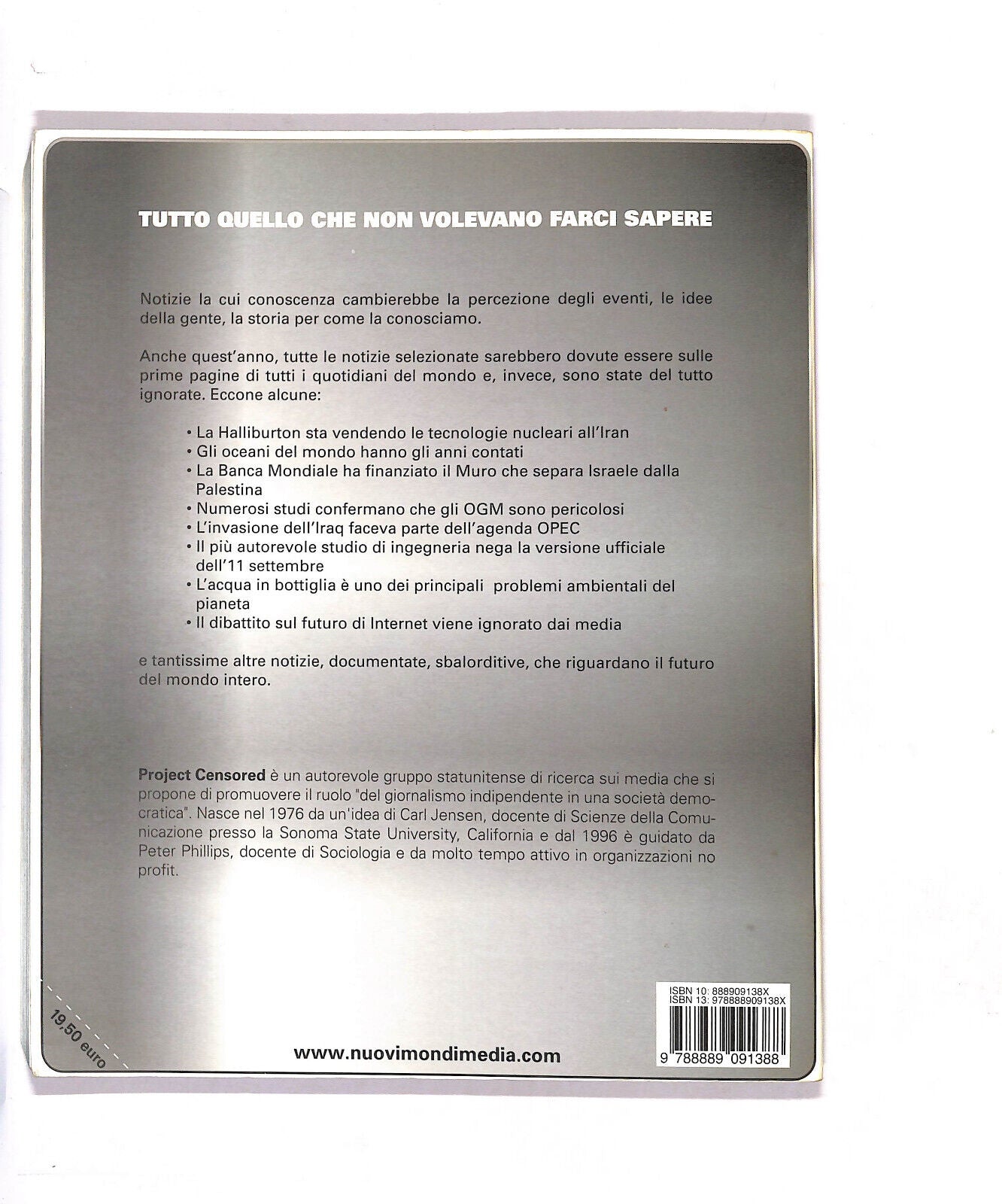 EBOND Censura 2007 Di Peter Phillips e Project Censored Libro LI013649