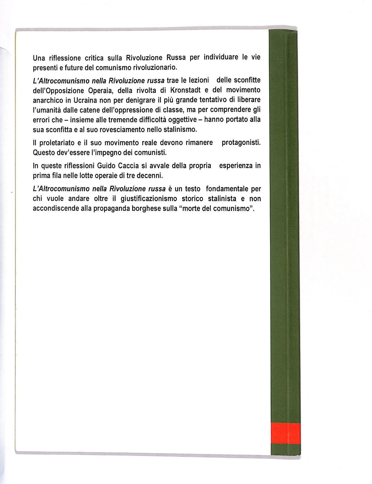 EBOND L'altro Comunismo Nella Rivoluzione Russa Di Guido Caccia Libro LI013756