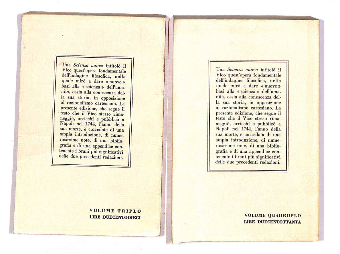 EBOND La Scienza Nuova Di Giambattista Vico Vol 1 e 2 Libro LI014010