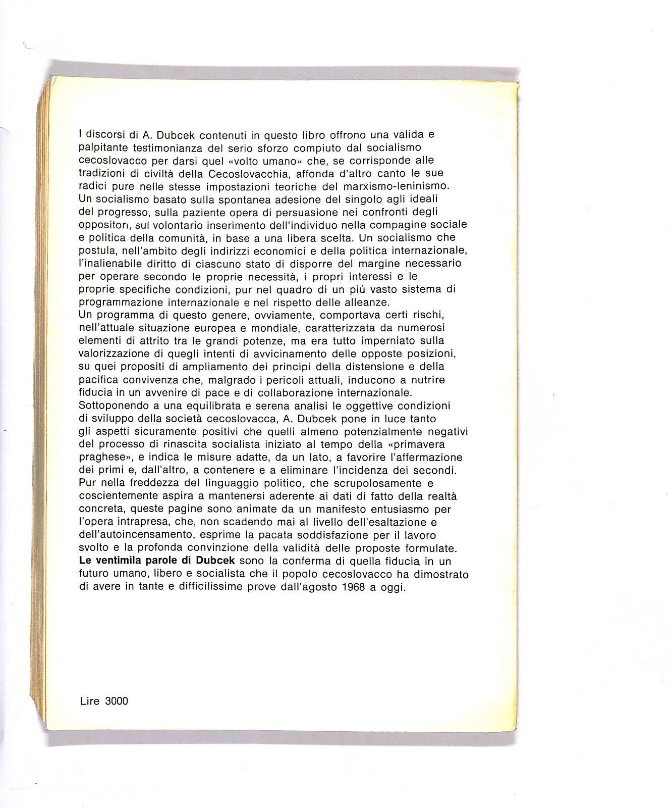 EBOND Le Ventimila Parole Di Dubcek Libro LI014207