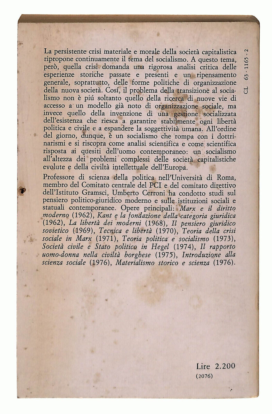 EBOND Crisi Ideale e Transizione Al Socialismo Di Umberto Cerroni Libro LI014352