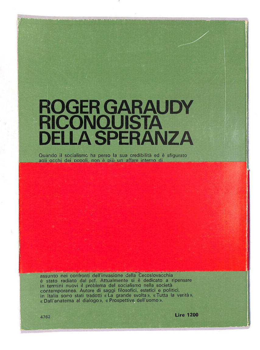 EBOND Riconquista Della Speranza Di Roger Garaudy Libro LI014807