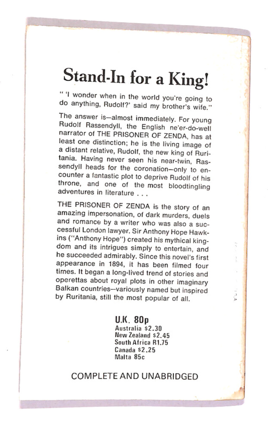 EBOND The Prisoner Of Zenda Di Anthony Hope Libro LI014866