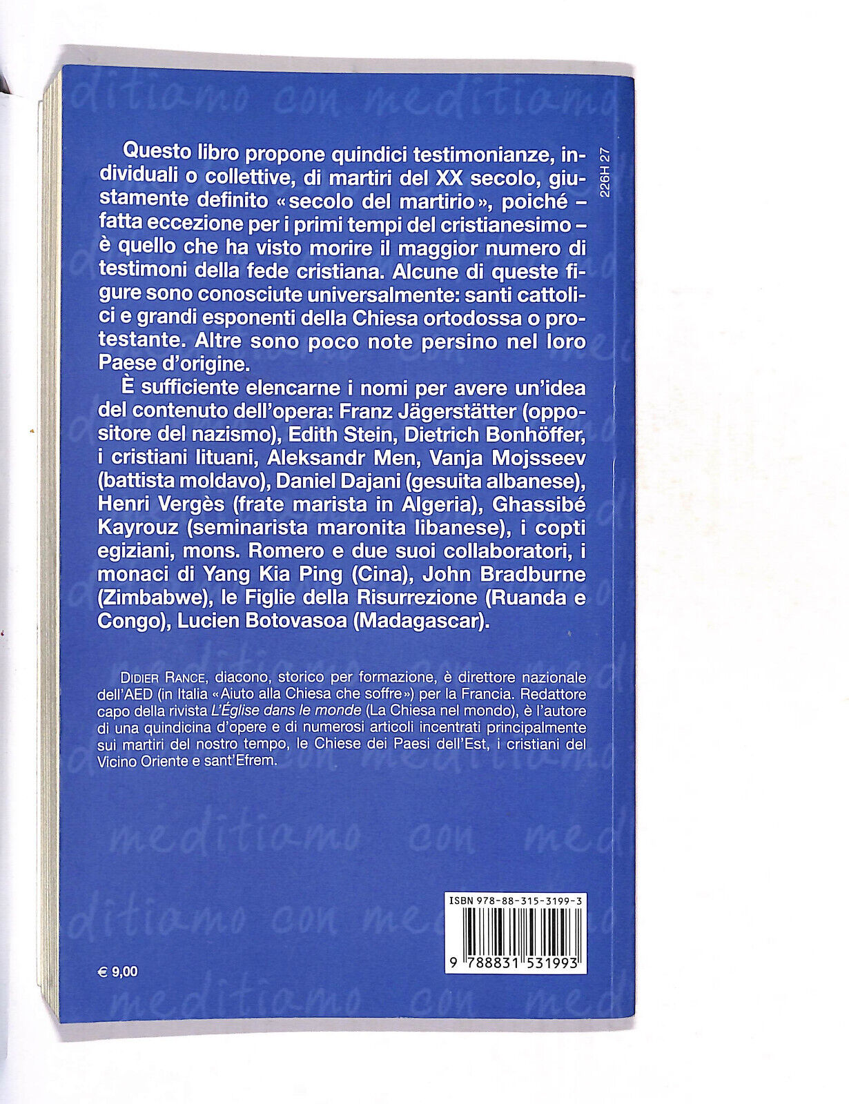 EBOND I Martiri Cristiani Del Xx Secolo Di Didier Rance Libro LI015102