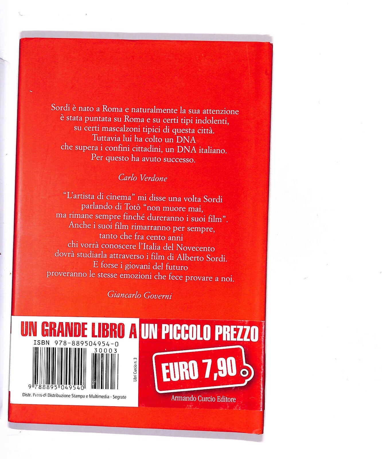 EBOND Alberto Sordi L'italiano Di Giacarlo Governi Libro LI015249