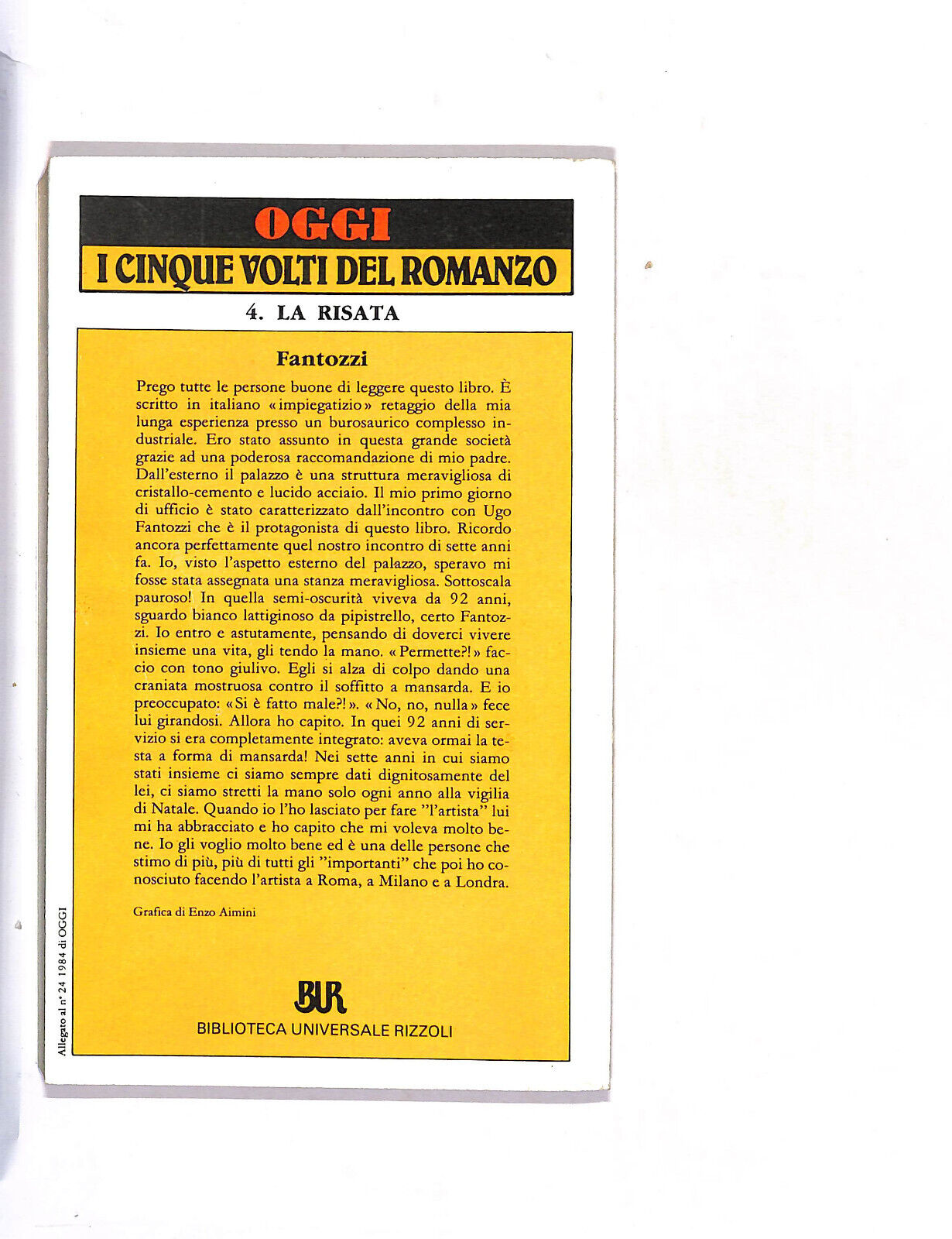 EBOND Oggi I 5 Volti Del Romanzo Fantozzi Paolo Villaggio Libro LI015603