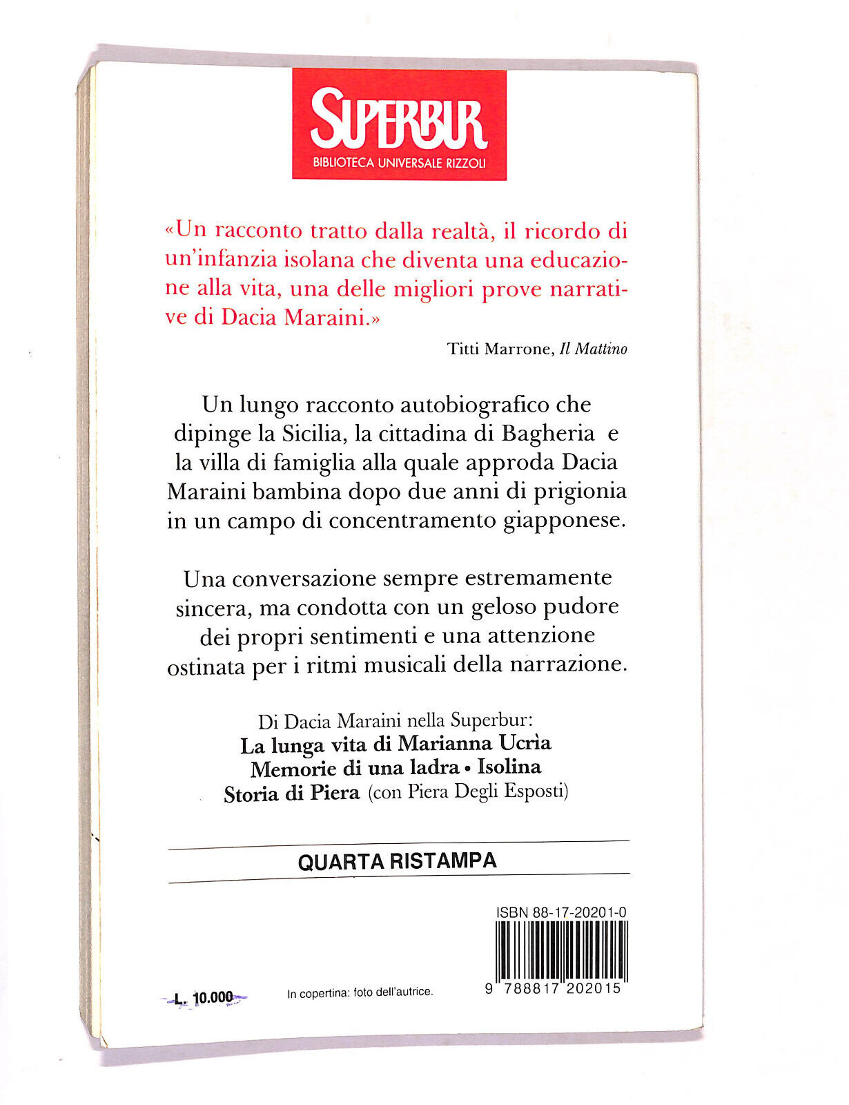 EBOND Bagheria Di Dacia Maraini Libro LI016212