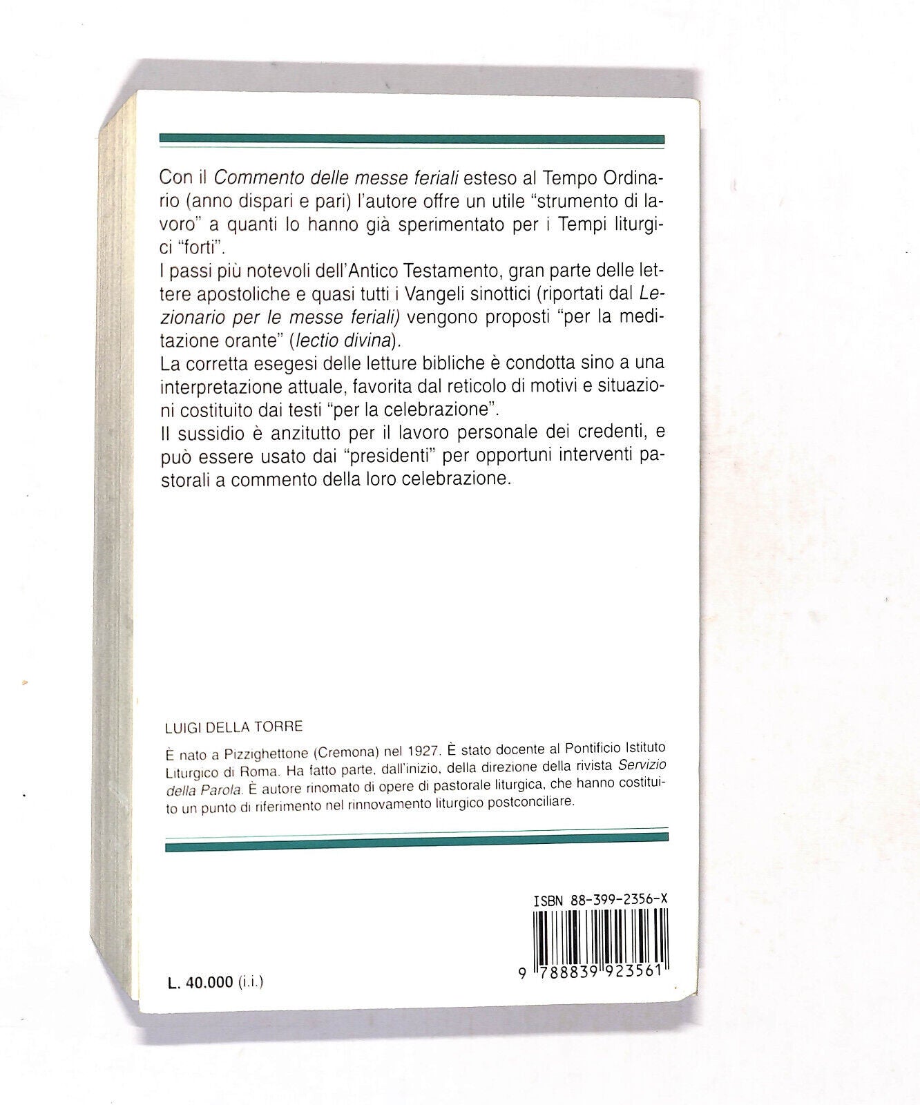 EBOND Commento Delle Messe Feriali Vol.8 Di Luigi Della Torre Libro LI018404