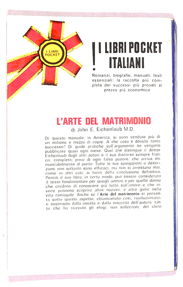 EBOND L'arte Del Matrimonio Di John E. e Eichenlaub M. D. Libro LI019117