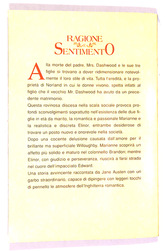 EBOND Ragione e Sentimento Di Jane Austen Libro LI019501