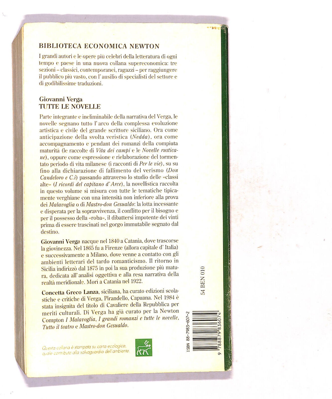 EBOND Verga Tutte Le Novelle a Cura Di Concetta Greco Lanza Libro LI019615