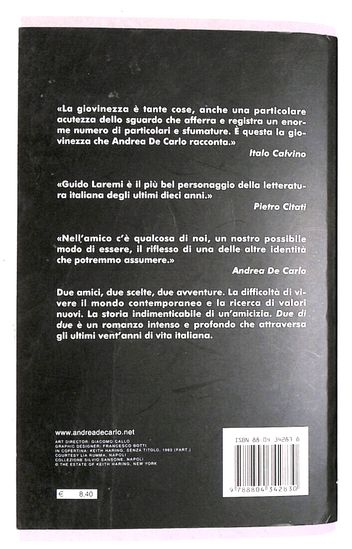 EBOND Due Di Due Di Andrea De Carlo Libro LI020008