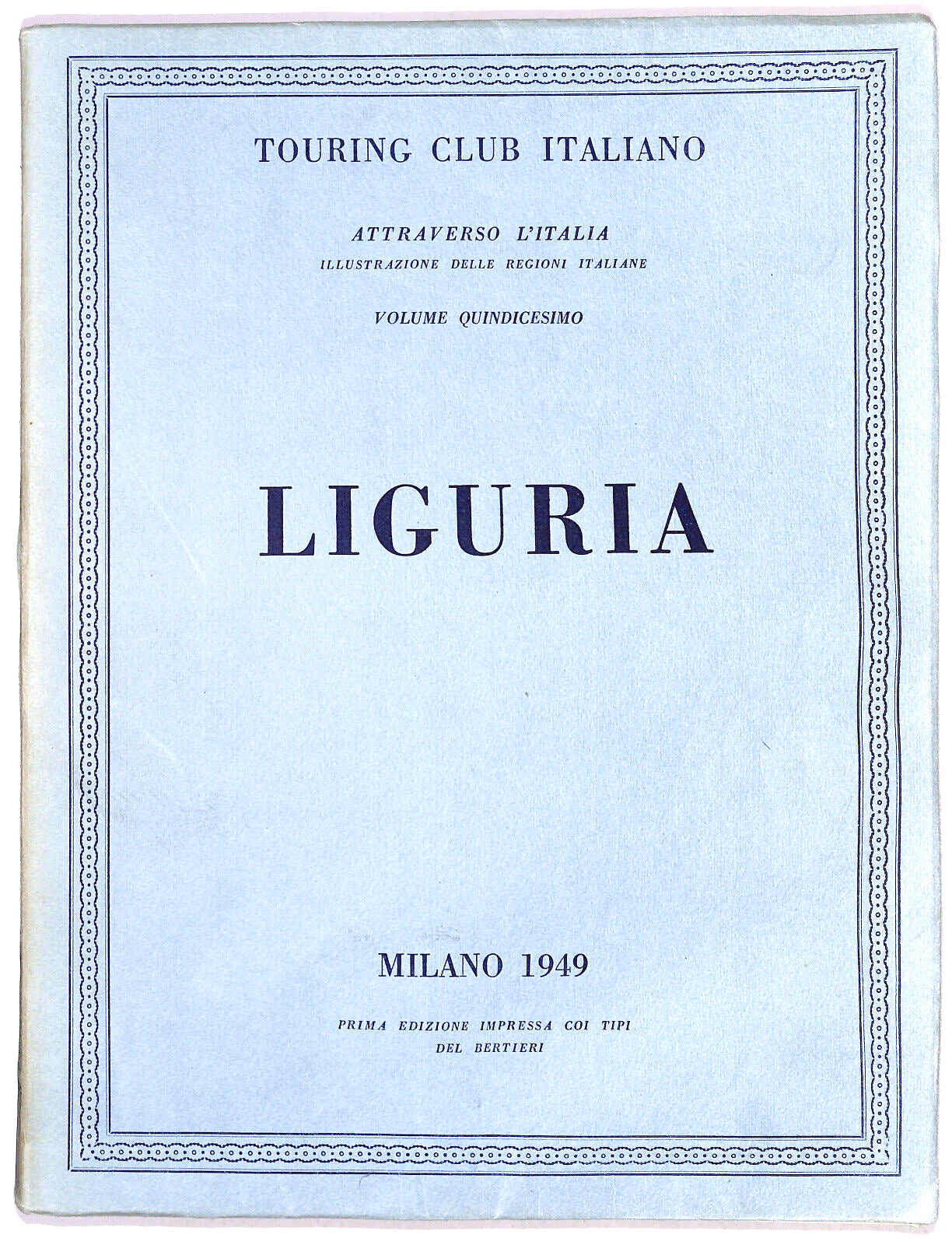 EBOND Liguria Touring Club Italiano Vol 15 Libro LI020055